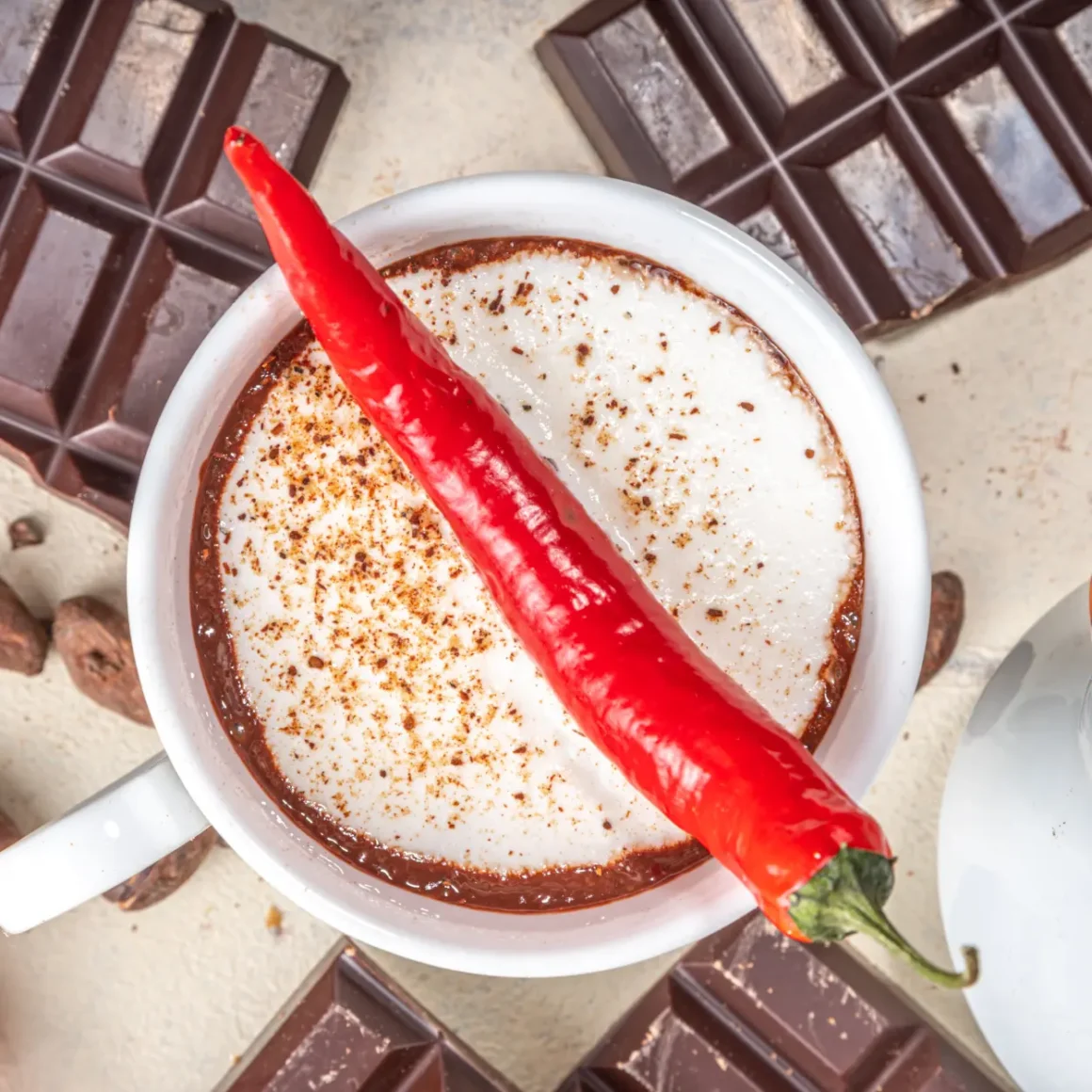 a cup of Mexican hot chocolate coffee