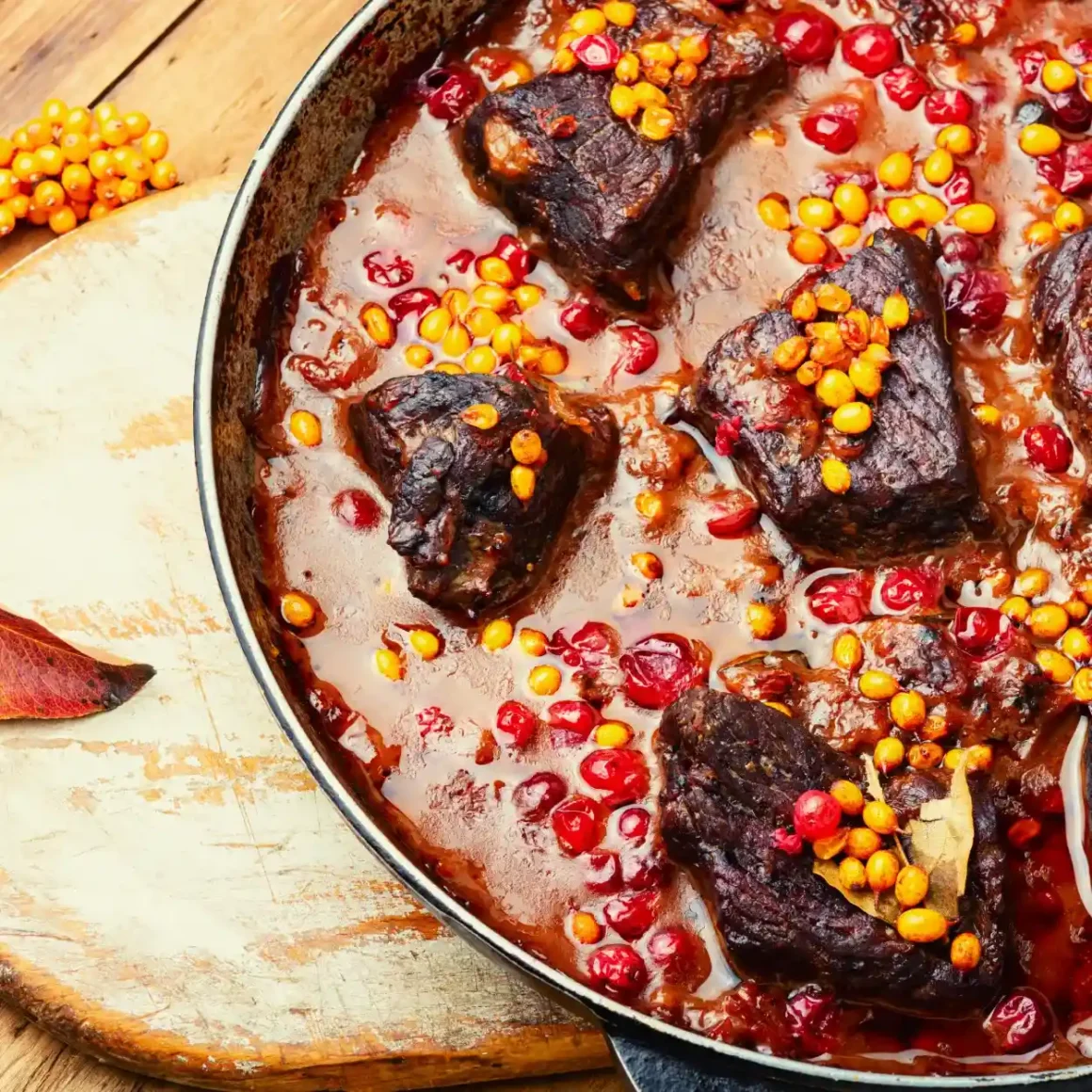 a delicious stew with cherries