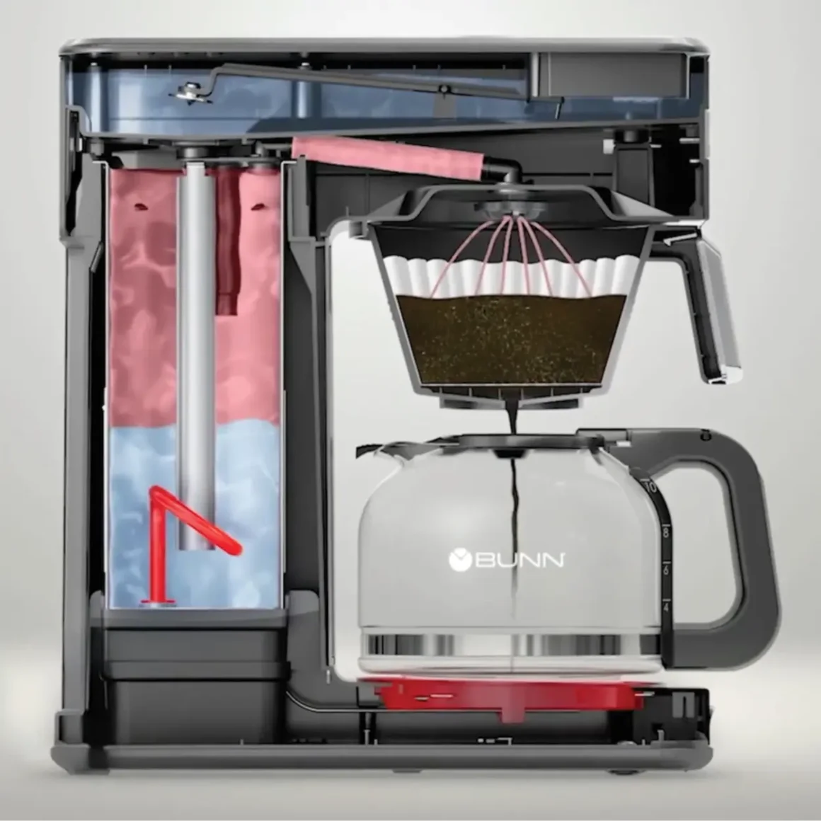 a bunn 55200 CSB3T coffee maker with a filter