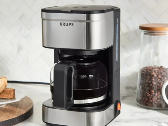 a krups simply brew 5-cup coffee maker on a counter