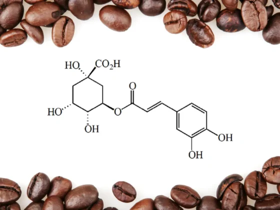 a coffee beans with a chemical formula
