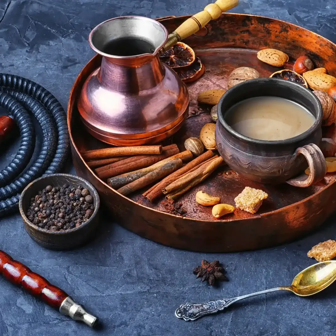 turkish ibrik pot with spices