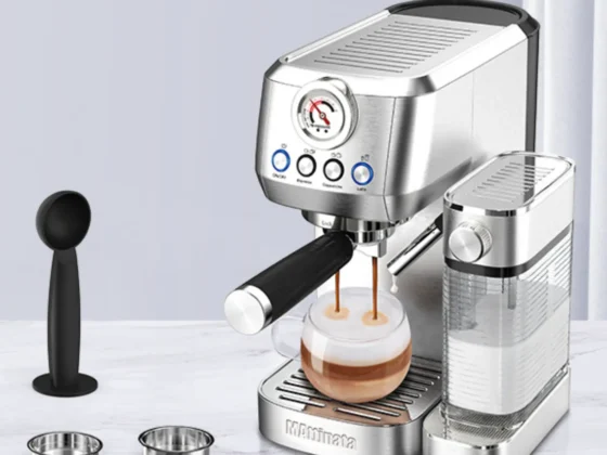 a mattino pro mattinata espresso machine brewing a milk coffee