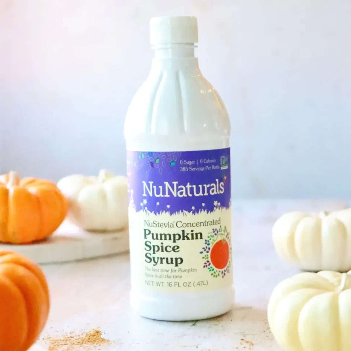 a bottle of Nunaturals pumpkin spice syrup