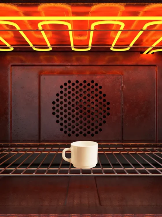 mug in a oven