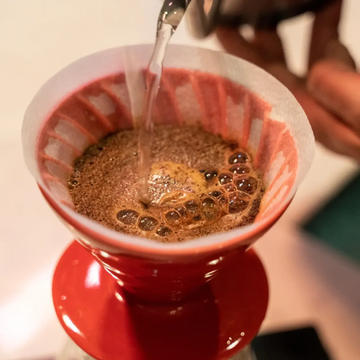 pour over coffee brewing