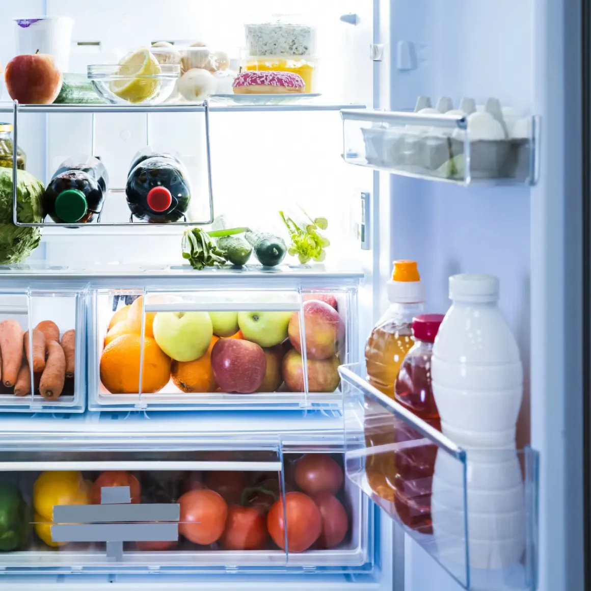 a refrigerator full of food