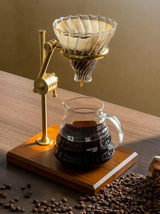 a lepica pour over coffee stand on a table