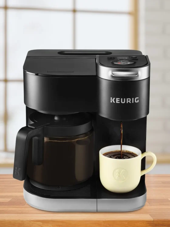 a keurig k-duo coffee maker on a table
