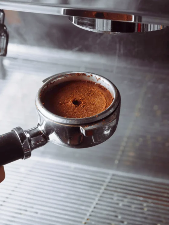 an espresso machine with a portafilter