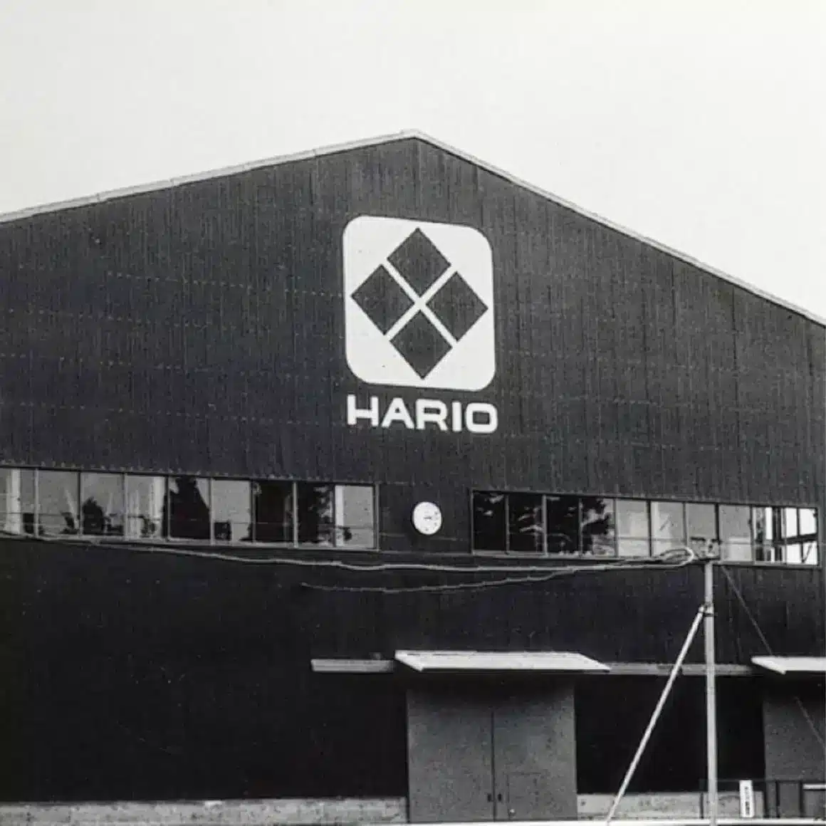 a building with a hario logo on the side