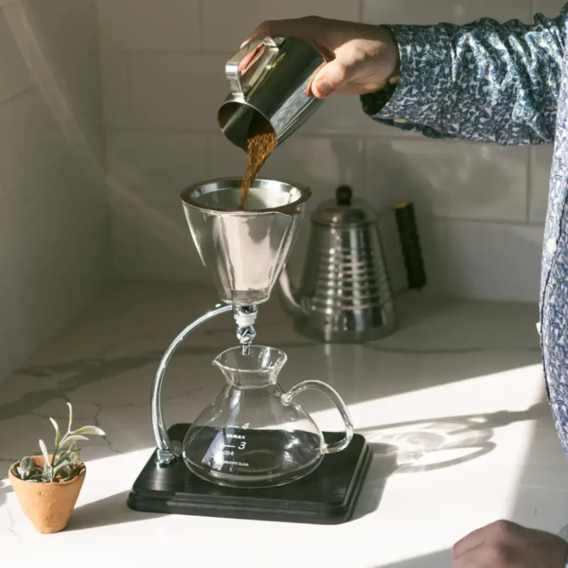 a yama glass silverton pour-over coffee dripper stand