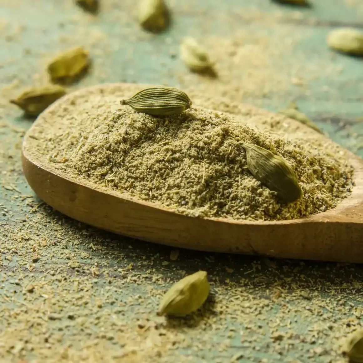 a spoon full of cardamom powder