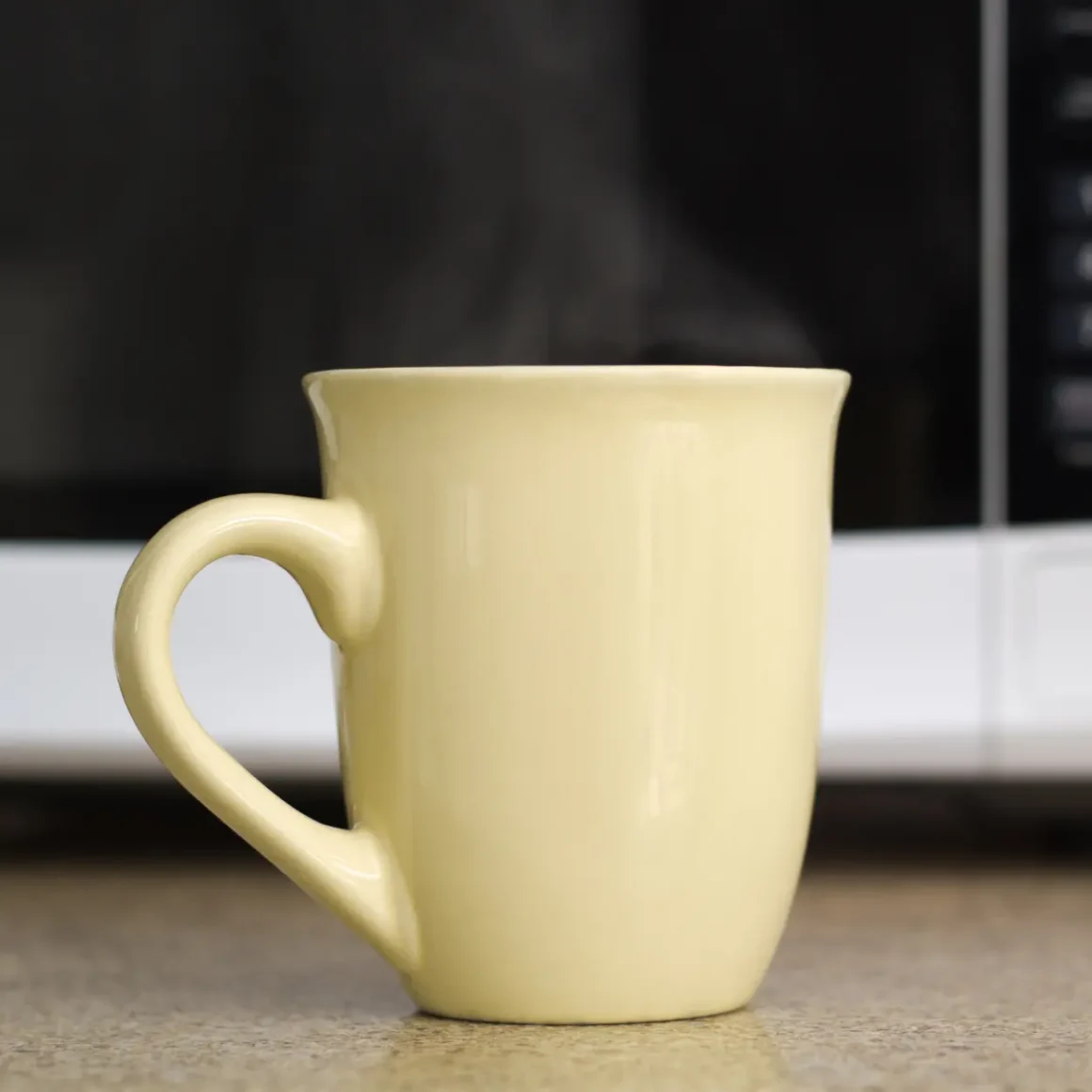 a ceramic mug on a counter