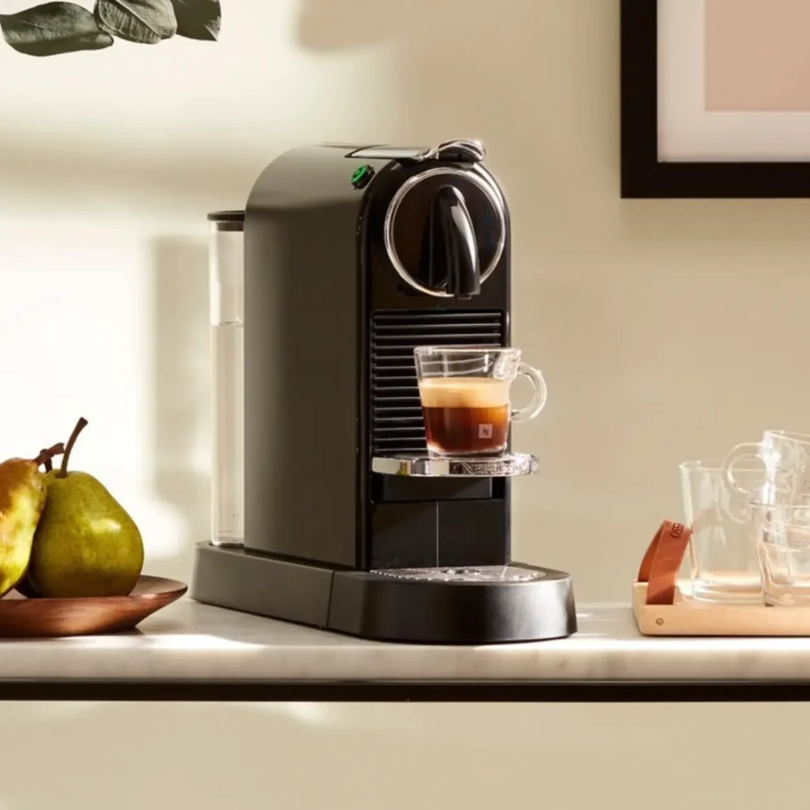 a nespresso pixie espresso machine on a counter