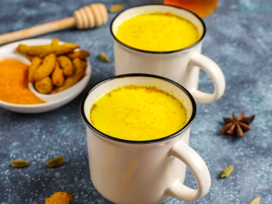 two cups of turmeric coffee