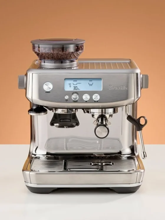a breville barista pro espresso machine with a screen
