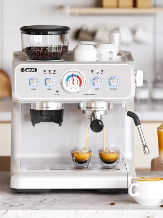 a gevi espresso machine gecme020de-u on a table