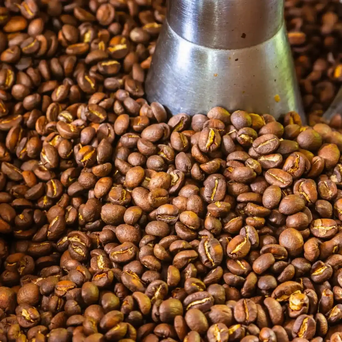 a pile of coffee beans