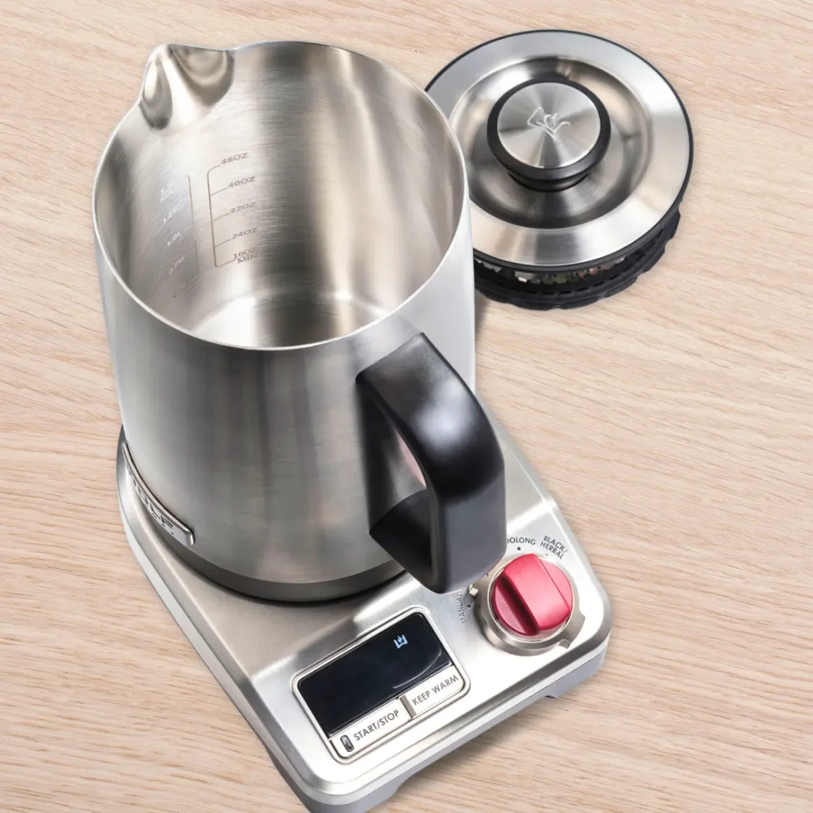 a wolf gourmet true temperature electric kettle on a surface