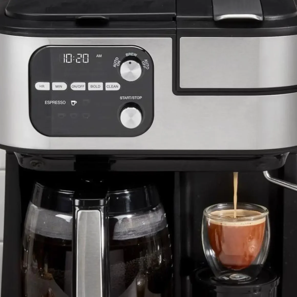 a cuisinart coffee center barista bar 4-in-1 coffee maker switches and function buttons