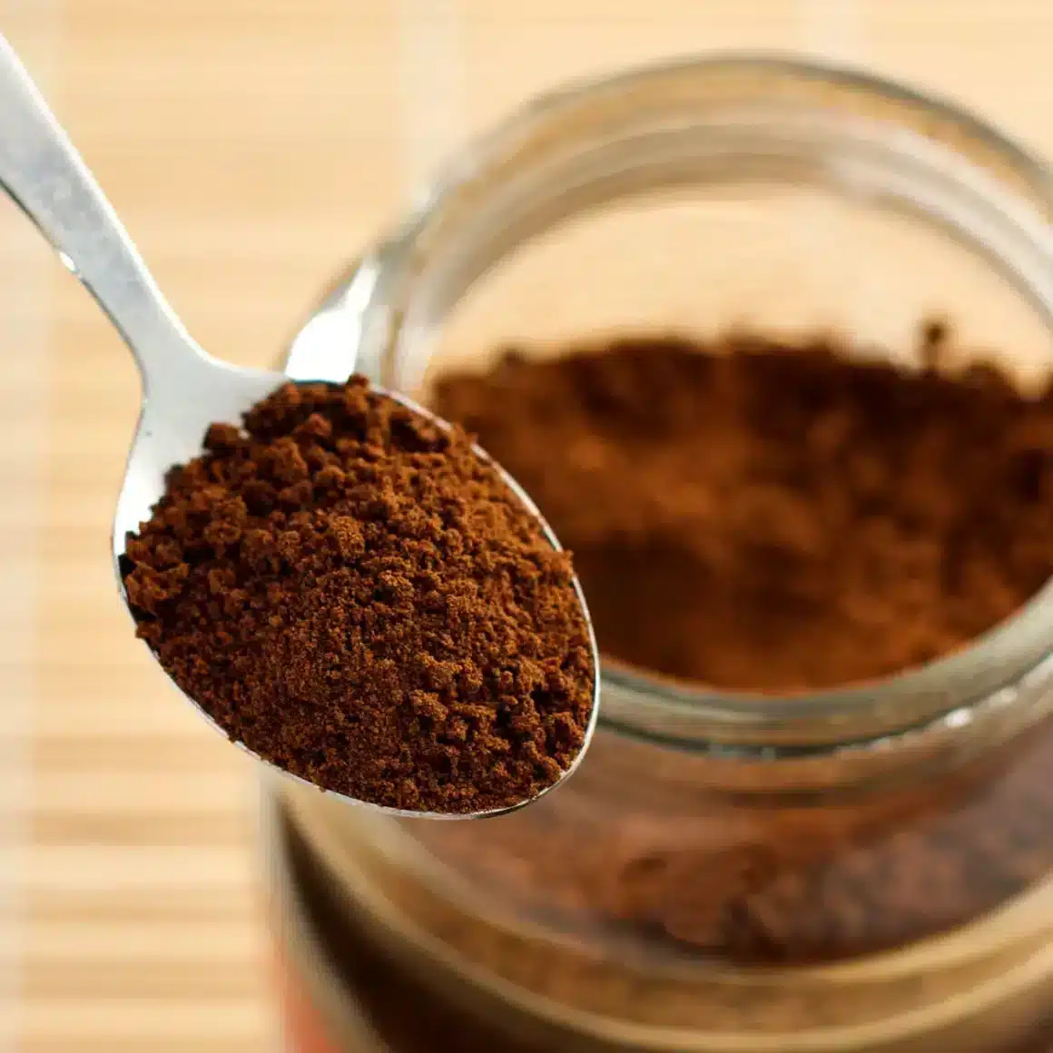 a spoonful of espresso powder