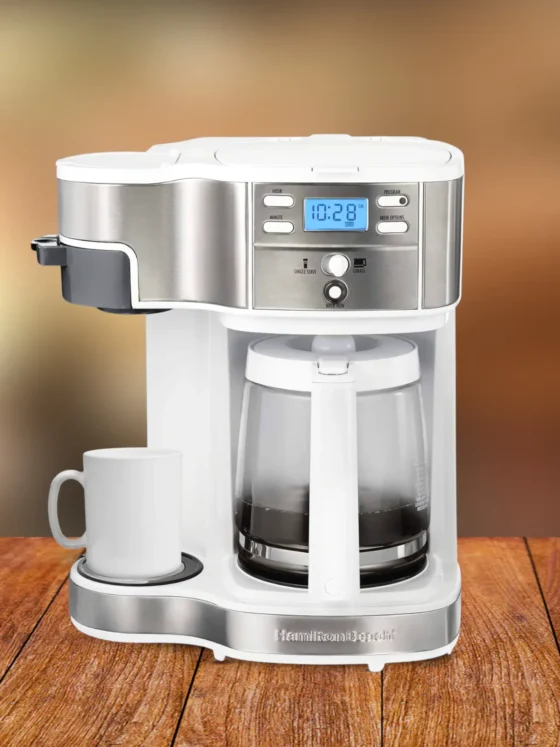 a hamilton beach flexbrew 2-way coffee maker on a table